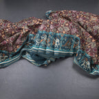 Raw Silk Dark Brown Kalamkari Printed Saree