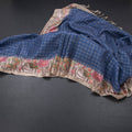 Raw Silk Blue Zari Checked Saree And Thread Border
