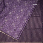 Semi Raw Silk Purple Printed Saree 02