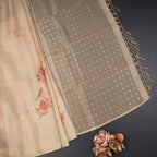 Raw Silk Sandal Floral Printed Saree