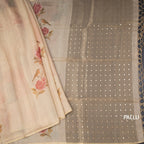 Raw Silk Sandal Floral Printed Saree