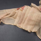 Raw Silk Sandal Floral Printed Saree
