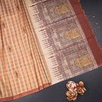 Raw Silk Multi Colour Checked Saree And Ribbon Border