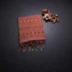 Linen Peach Floral Thread Work Saree
