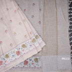 Linen Cream Floral Printed Saree