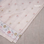 Linen Cream Floral Printed Saree