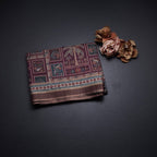 Raw Silk Maroon Printed Saree
