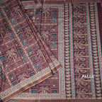 Raw Silk Maroon Printed Saree