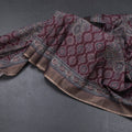Raw Silk Maroon Printed Saree 02