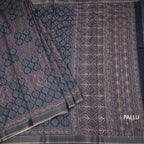 Raw Silk Grey Printed Saree