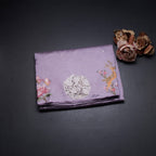 Raw Silk Lavender Saree With Thread Buttas And Cut Work Border