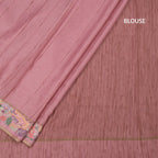 Raw Silk Onion Pink Zari Stripes Saree And Thread Border