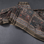 Raw Silk Dark Green Printed Saree
