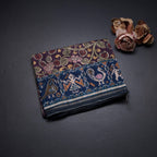 Raw Silk Purple Kalamkari Printed Saree
