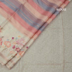 Raw Silk Multi Colour Printed With Zari Stripes Saree