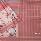 Raw Silk Multi Colour Printed With Zari Stripes Saree 02