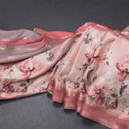 Raw Silk Multi Colour Printed With Zari Stripes Saree 02