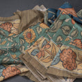 Tussar Sage Green Kalamkari Printed Saree