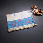 Semi Raw Silk Cream Printed Saree 13