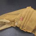 Linen Gold Floral Thread Work Saree
