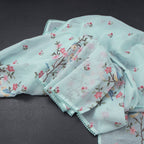Kota Powder Blue Thread Work Saree In Tree Design