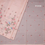 Kota Peach Thread Work Saree In Tree Design