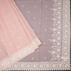 Kota Peach Floral Thread Work Saree