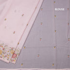 Kota Light Pink Floral Thread Work Saree