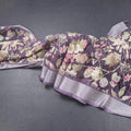 Semi Linen Violet Floral Printed Saree 02