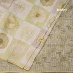 Linen Multi Colour Floral Paint Work Saree