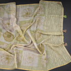 Linen Multi Colour Floral Paint Work Saree
