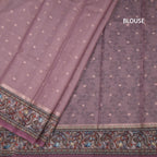 Kota Onion Pink Saree With Zari Buttas And Printed Border