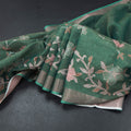 Linen Jade Green Saree With Painted Zari Thread Work
