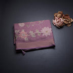 Linen Onion Pink Saree With Painted Zari Thread Work