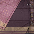 Raw Silk Onion Pink Printed Saree 02