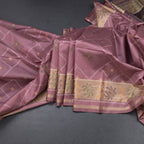 Raw Silk Onion Pink Printed Saree 02