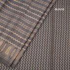Raw Silk Grey Zig Zag Printed Saree
