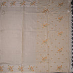Raw Silk Cream Zari Checked Saree and Thread Border