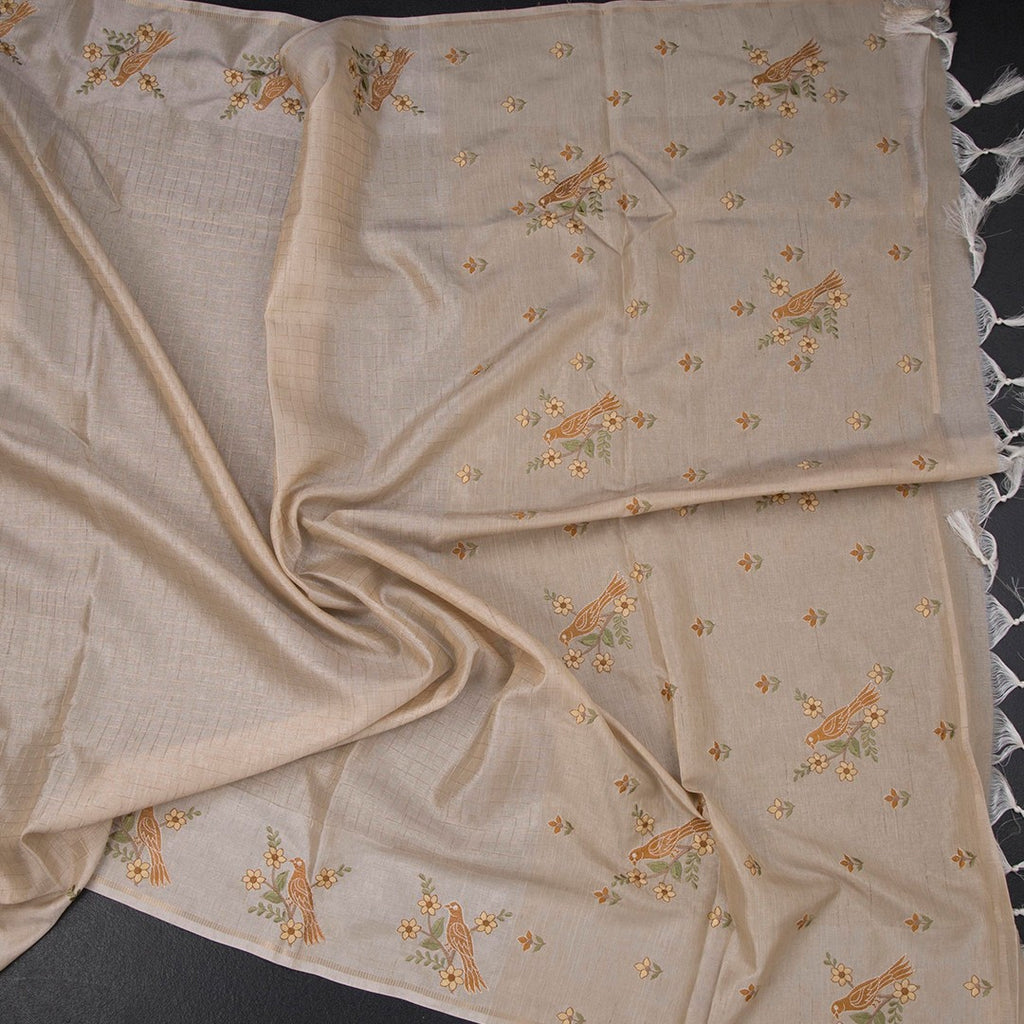 Raw silk saree with zari checked pattern and thread border by Shriyara Life, featuring intricate design and elegant craftsmanship.