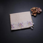 Raw Silk Cream Zari Checked Saree and Thread Border 02