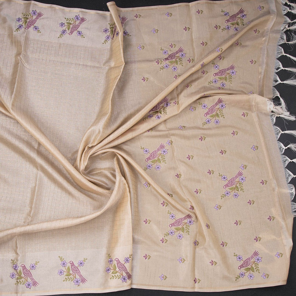 Shriyara Life raw silk saree with zari checked pattern and thread border, showcasing elegant traditional fabric design.