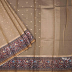 Kota Gold Saree With Zari Buttas And Printed Border