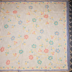 Linen Cream Saree With Painted Zari Thread Work