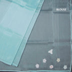 Soft Tissue Sky Blue Thread Work Saree