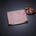 Organza Light Peach Leaf Printed With Zari Thread Work Saree