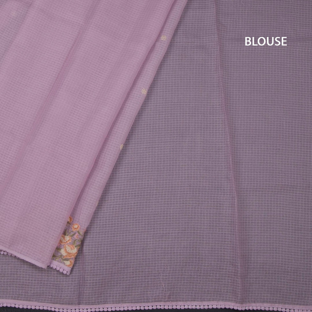 Kota Lavender Floral Thread Work Saree