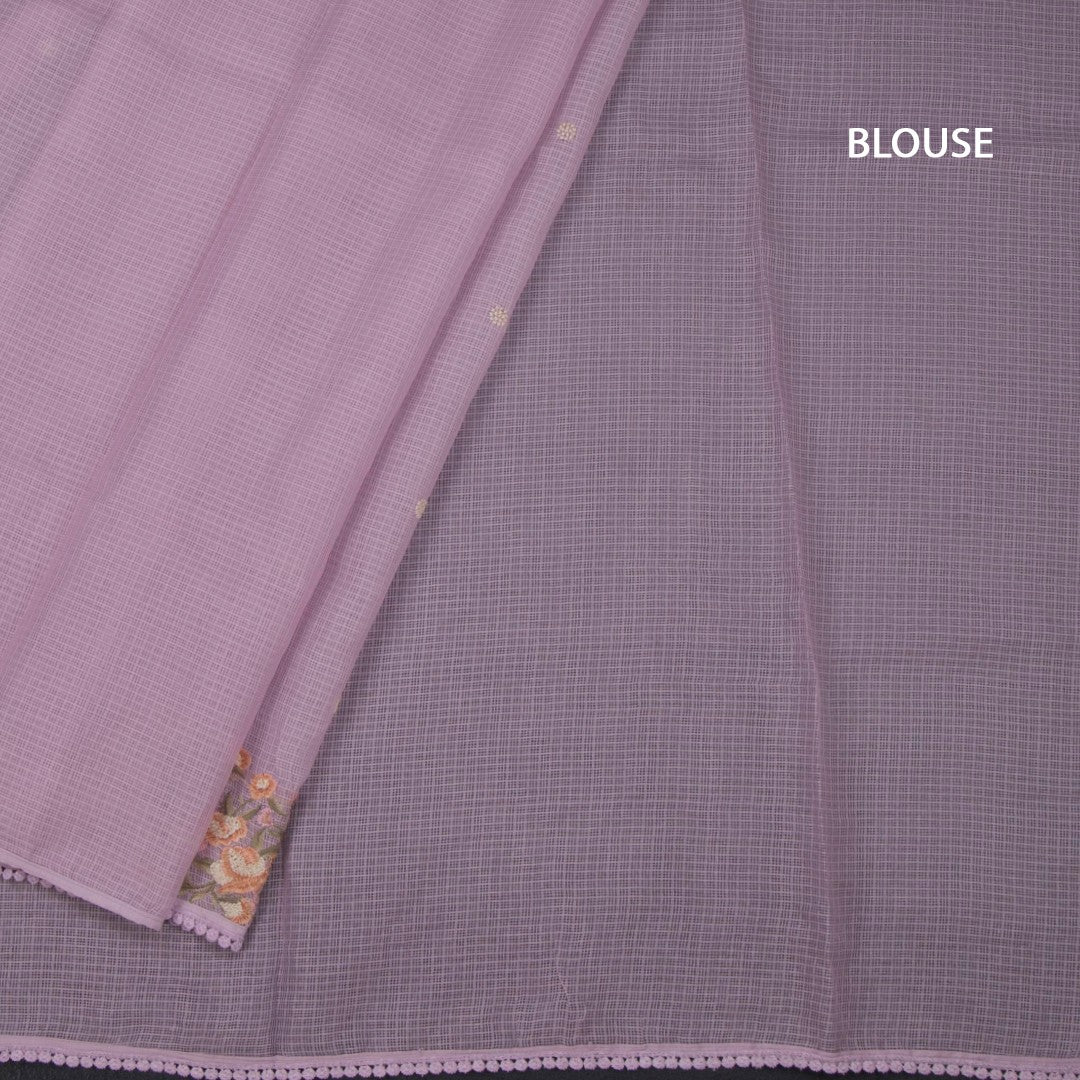 Kota Lavender Floral Thread Work Saree