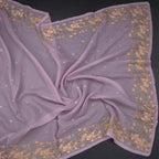 Kota Lavender Floral Thread Work Saree by Shriyara Life featuring intricate thread embroidery and floral design in lavender shade