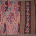 Raw Silk Pink Printed Saree And Zari Border