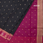 Art Silk Black Saree With Zari Buttas And Mango Border